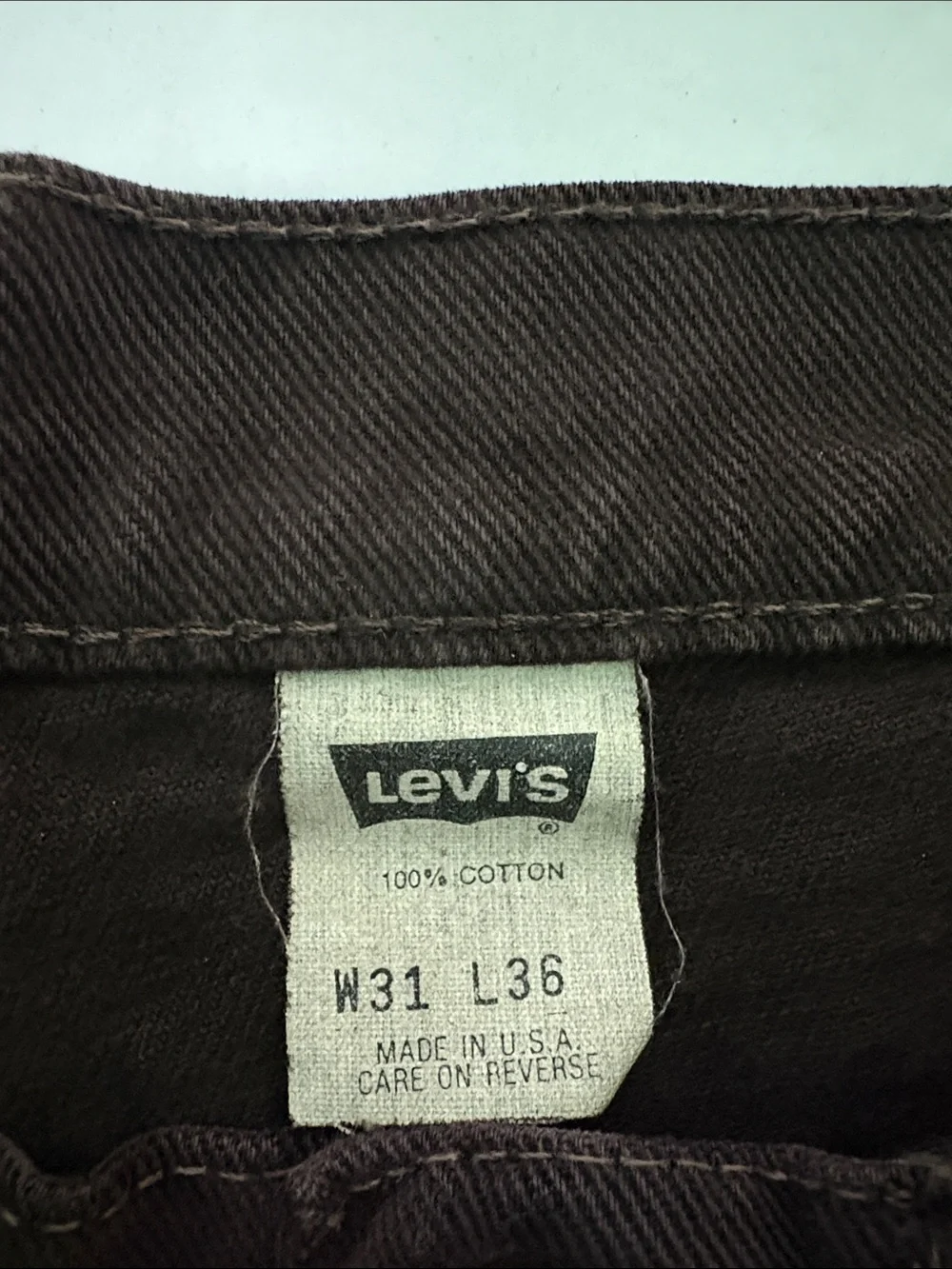 Levi’s 554 Men’s Vintage Size 31 X 36 Relaxed Fit Straight Leg Brown Jeans